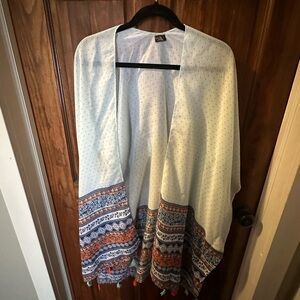 LVS Collections Light Blue Patterned Shawl BRAND NEW, NEVER WORN